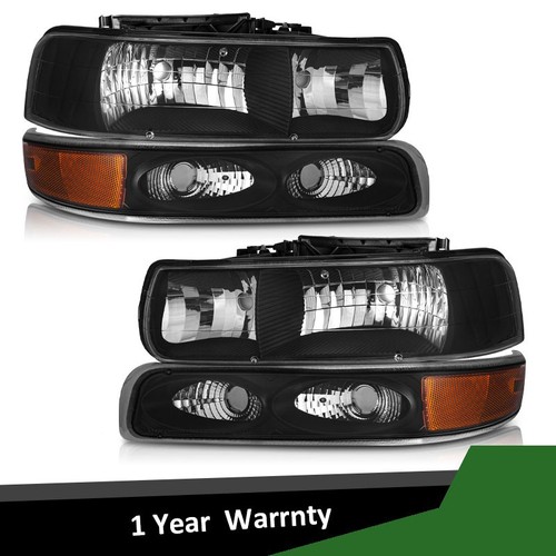 Pair headlights black - headlights,